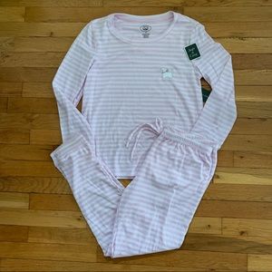 Laura Ashley Pink Striped Schnauzer Pajamas